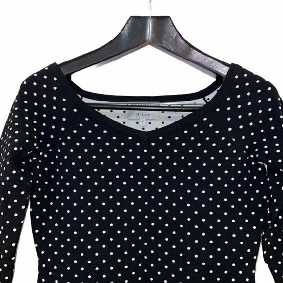 Milly 5F Bergdorf Goodman Blouse Black White Medium - Picture 3 of 6
